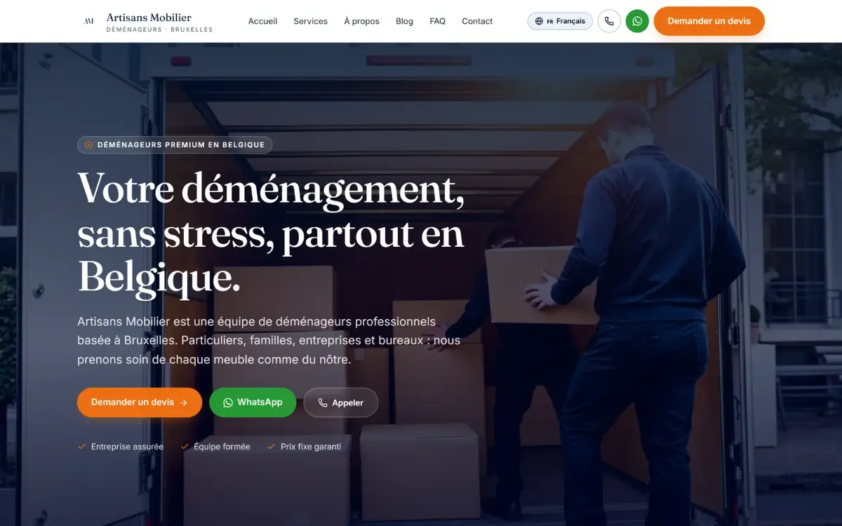 Website of Artisans Mobiliers
